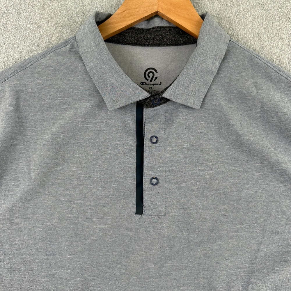 Champion Polo Mens XL‎ Gray Duo Dry Performance Golf Short Sleeve C9 Athletic